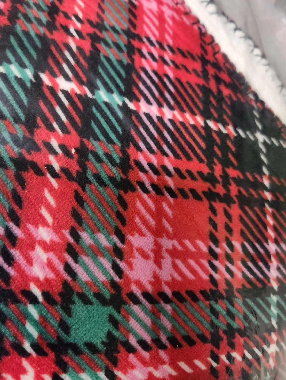 Victoria's Secret Holiday Plaid Red Green Sherpa Blanket Throw New
